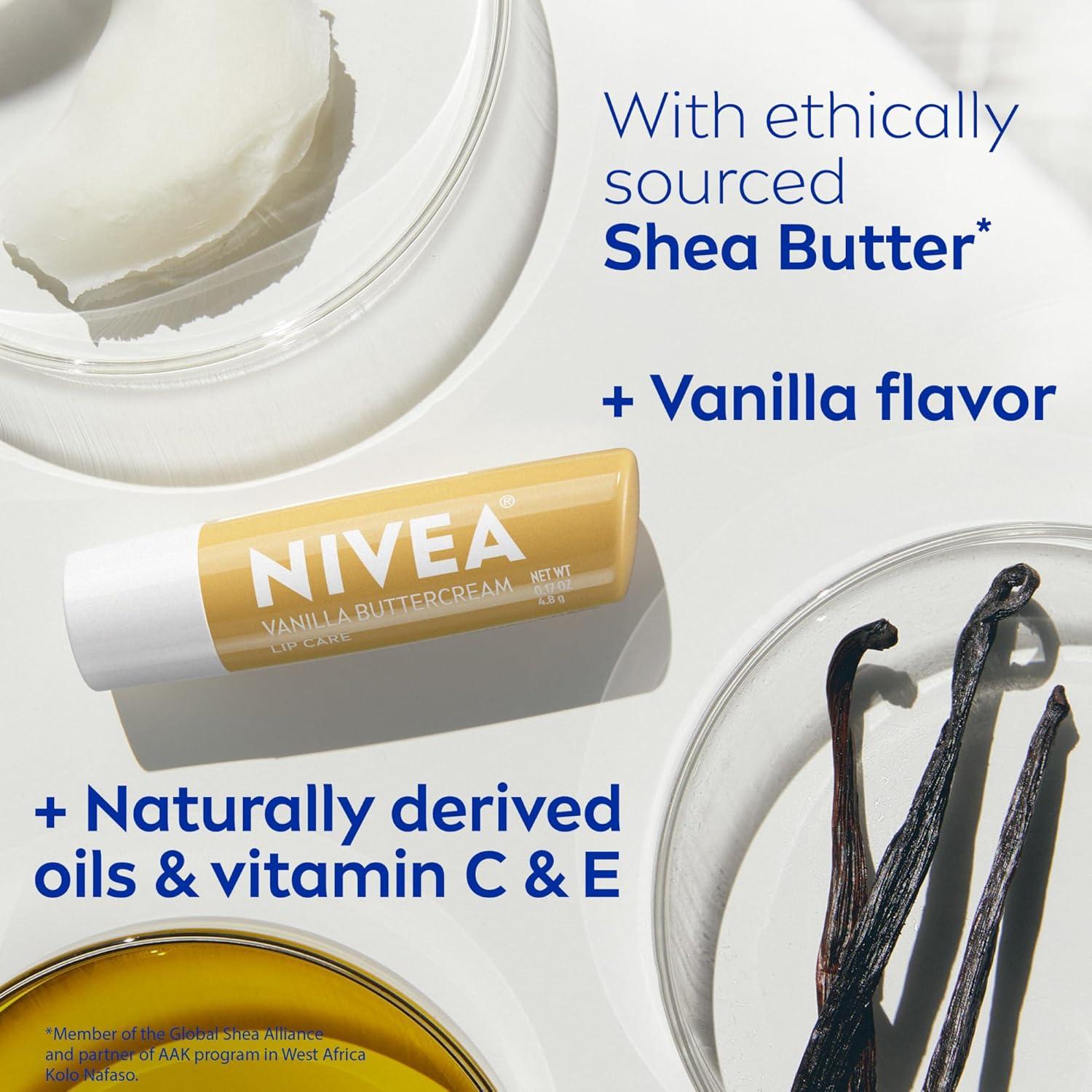 imageNIVEA Blackberry Pie Lip Balm Nourishing Lip Care Bridgerton Limited Edition Tinted Lip Balm with Blackberry Flavor and Shea Butter 3in1 Moisture Repair and Color 017 Oz StickVanilla Buttercream