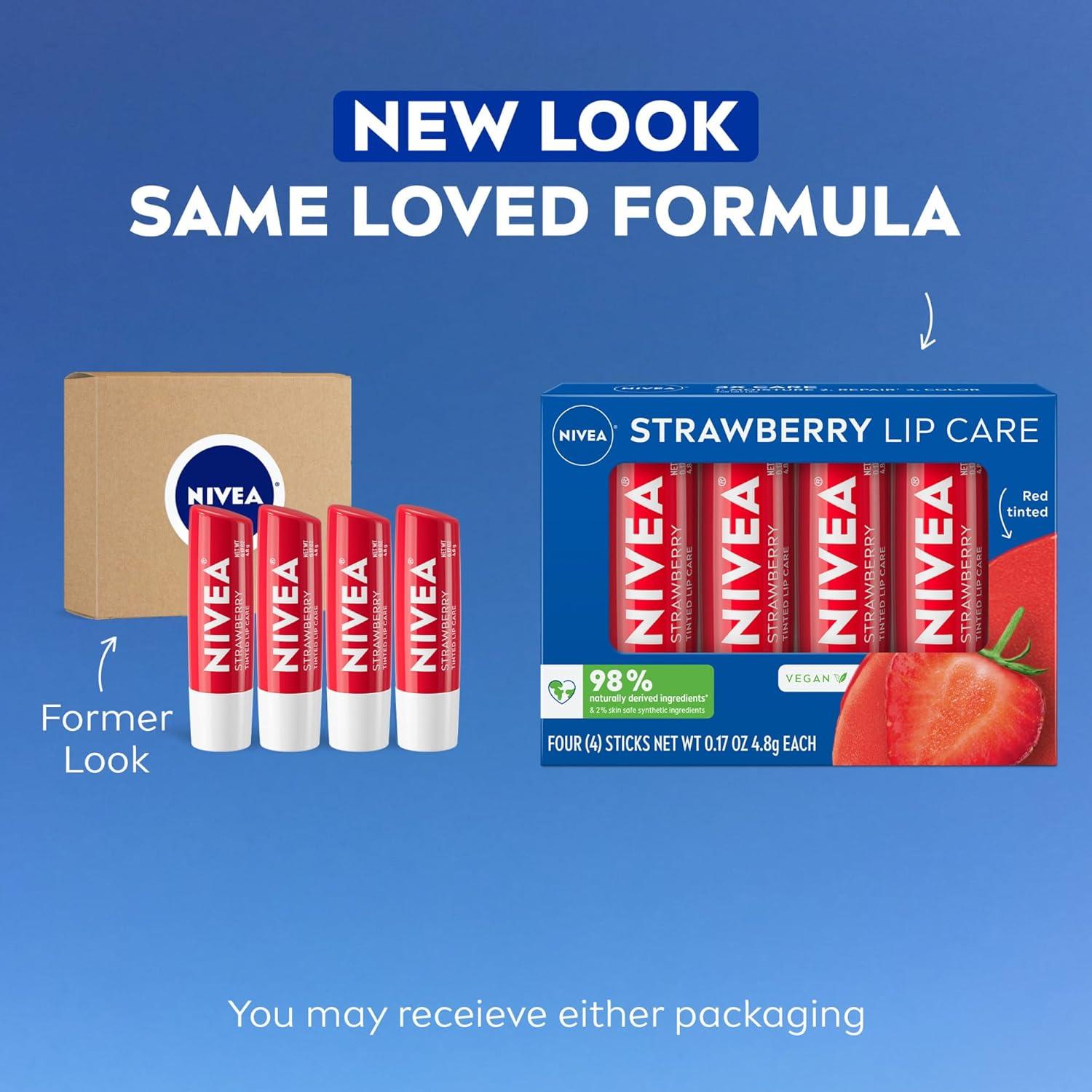 imageNIVEA Blackberry Pie Lip Balm Nourishing Lip Care Bridgerton Limited Edition Tinted Lip Balm with Blackberry Flavor and Shea Butter 3in1 Moisture Repair and Color 017 Oz StickStrawberry