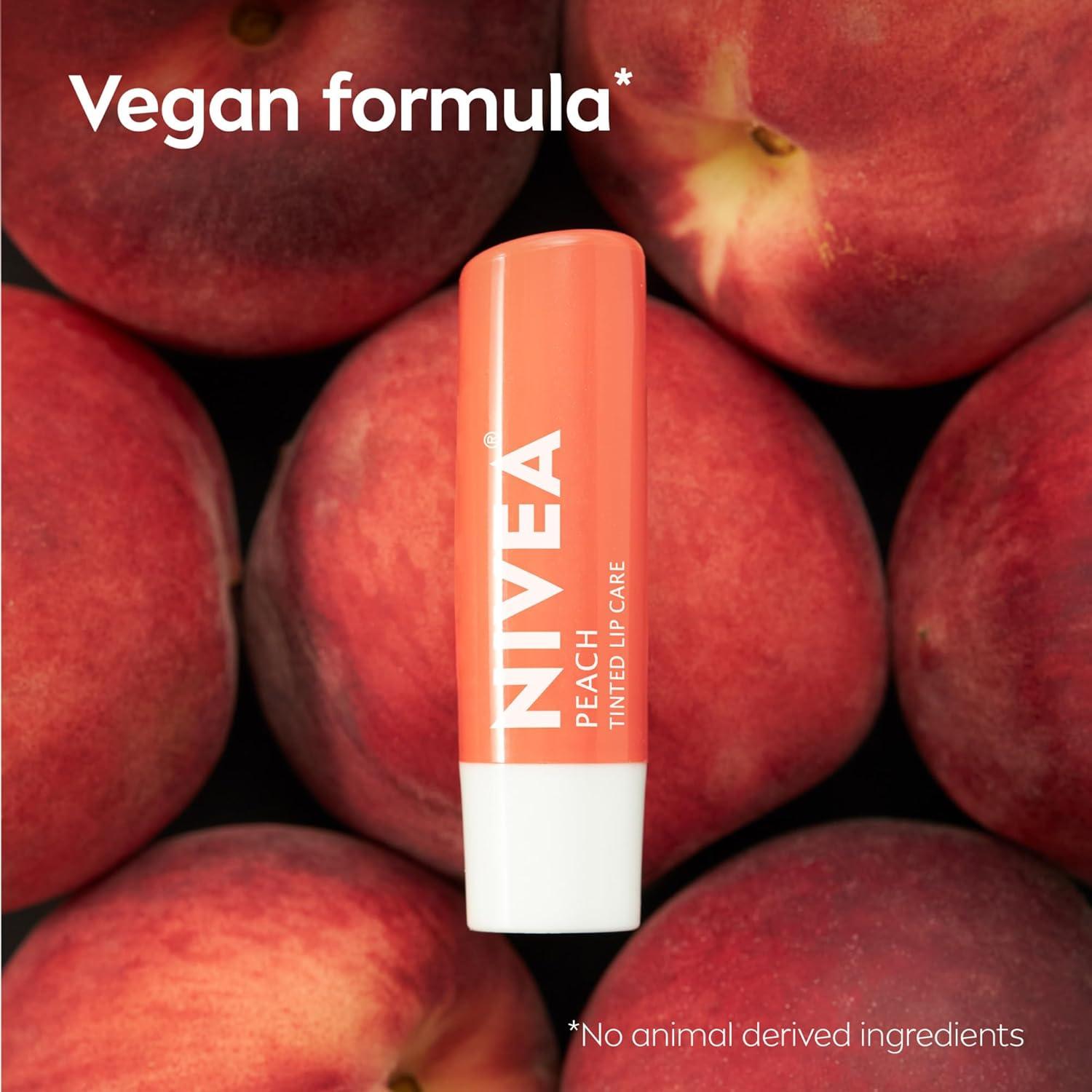 imageNIVEA Blackberry Pie Lip Balm Nourishing Lip Care Bridgerton Limited Edition Tinted Lip Balm with Blackberry Flavor and Shea Butter 3in1 Moisture Repair and Color 017 Oz StickPeach