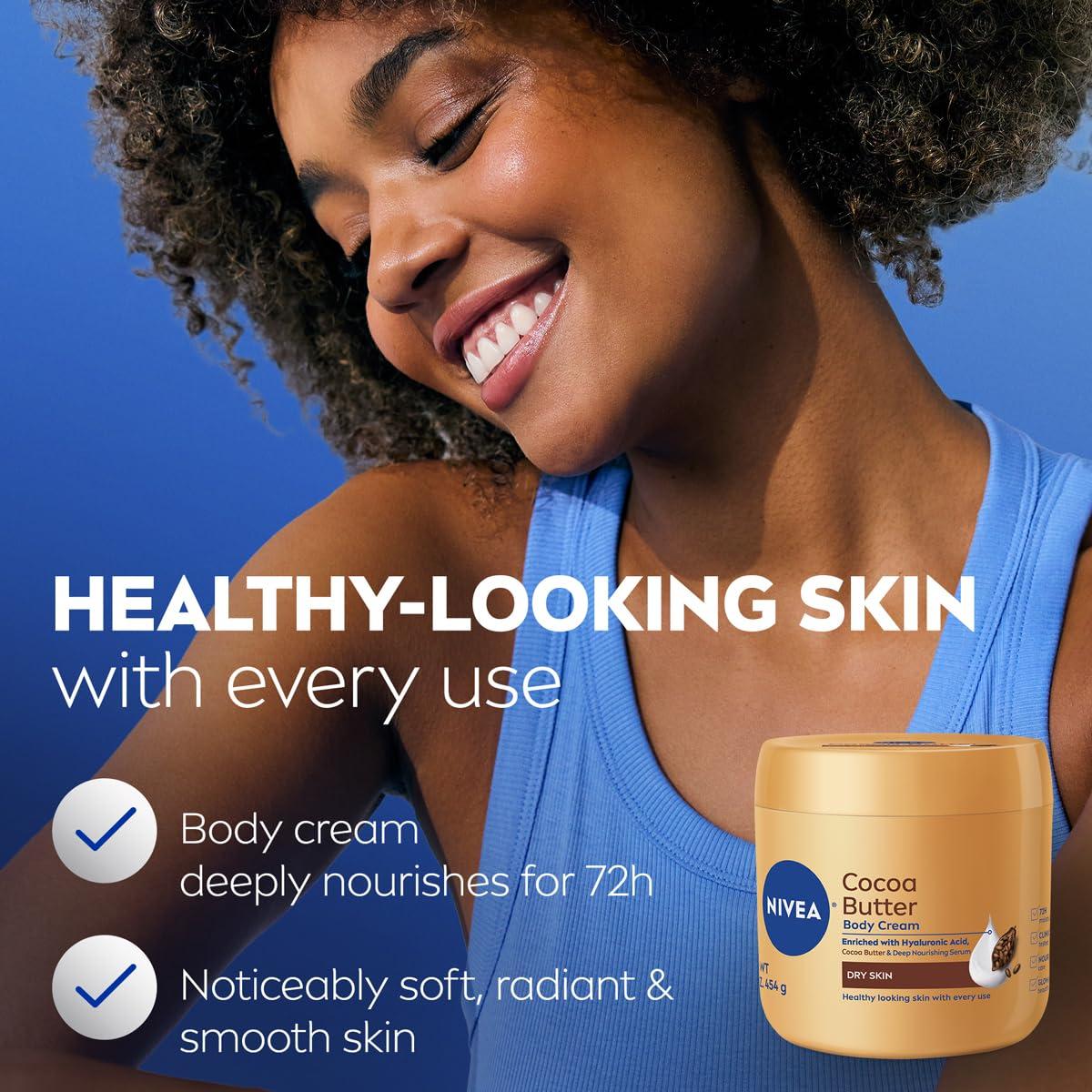 imageNIVEA Cocoa Butter Body Cream with Deep Nourishing Serum Cocoa Butter Cream for Dry Skin Mothers Day Gifts 16 Oz Jar