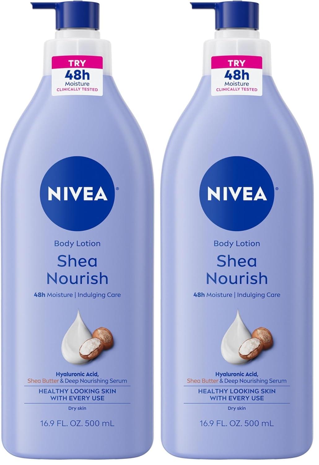 imageNIVEA Cocoa Butter Body Lotion for Dry Skin with Hyaluronic Acid Cocoa Butter and Deep Nourishing Serum 72Hour Body Moisturizer 338 Fl Oz Value Size Pump BottleShea Butter