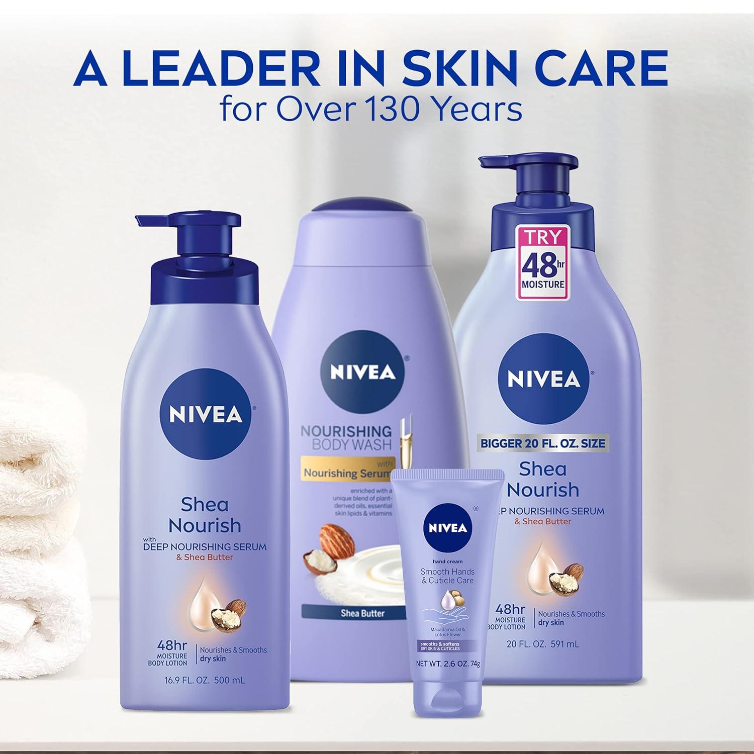 imageNIVEA Cocoa Butter Body Lotion for Dry Skin with Hyaluronic Acid Cocoa Butter and Deep Nourishing Serum 72Hour Body Moisturizer 338 Fl Oz Value Size Pump BottleShea Butter