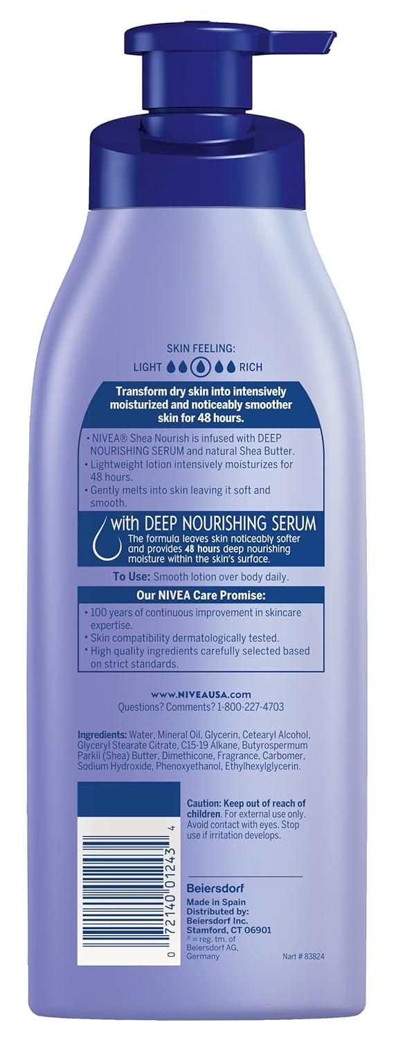 imageNIVEA Cocoa Butter Body Lotion for Dry Skin with Hyaluronic Acid Cocoa Butter and Deep Nourishing Serum 72Hour Body Moisturizer 338 Fl Oz Value Size Pump BottleShea Butter