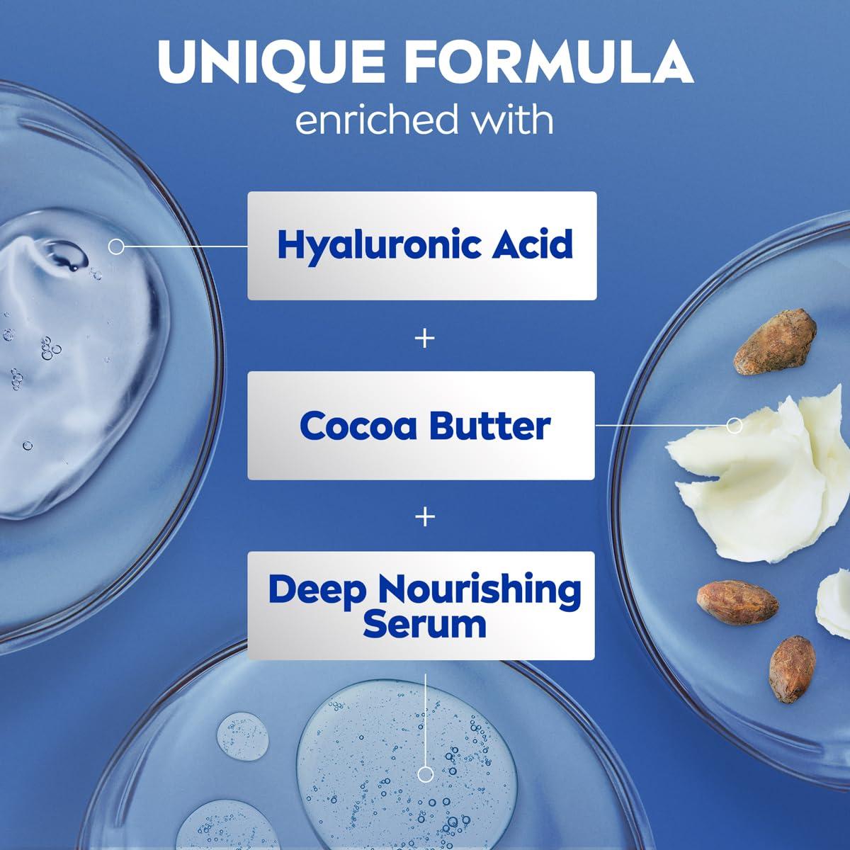 imageNIVEA Cocoa Butter Body Lotion for Dry Skin with Hyaluronic Acid Cocoa Butter and Deep Nourishing Serum 72Hour Body Moisturizer 338 Fl Oz Value Size Pump Bottle338 Fl Oz Pack of 1