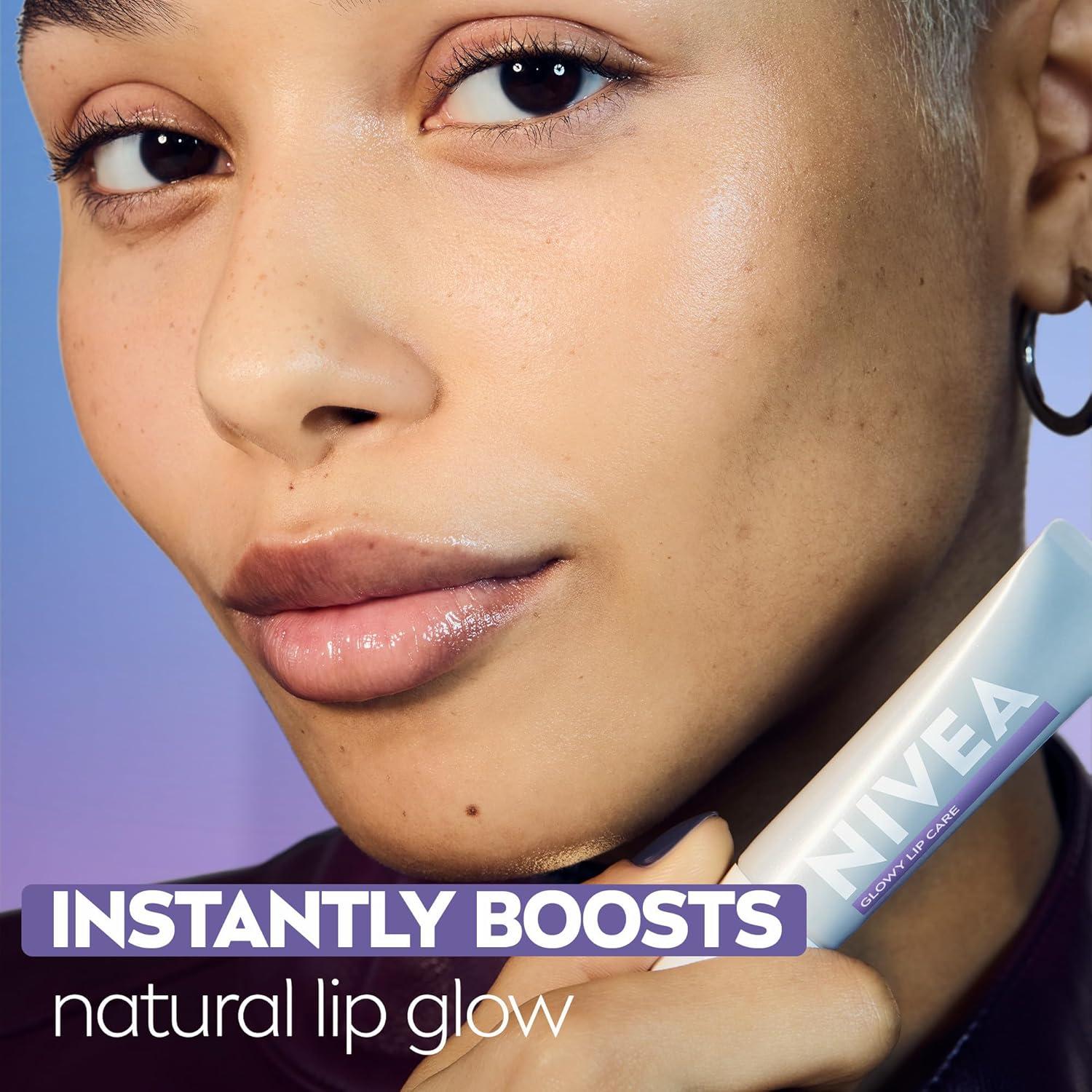 imageNIVEA Glowy Lips Vegan Lip Balm with Hyaluronic Acid Vitamin E and Magnolia Extract Moisturizing Lip Balm Instantly Boosts Natural Lip Glow 035 Fl Oz Tube035 Fl Oz Pack of 2