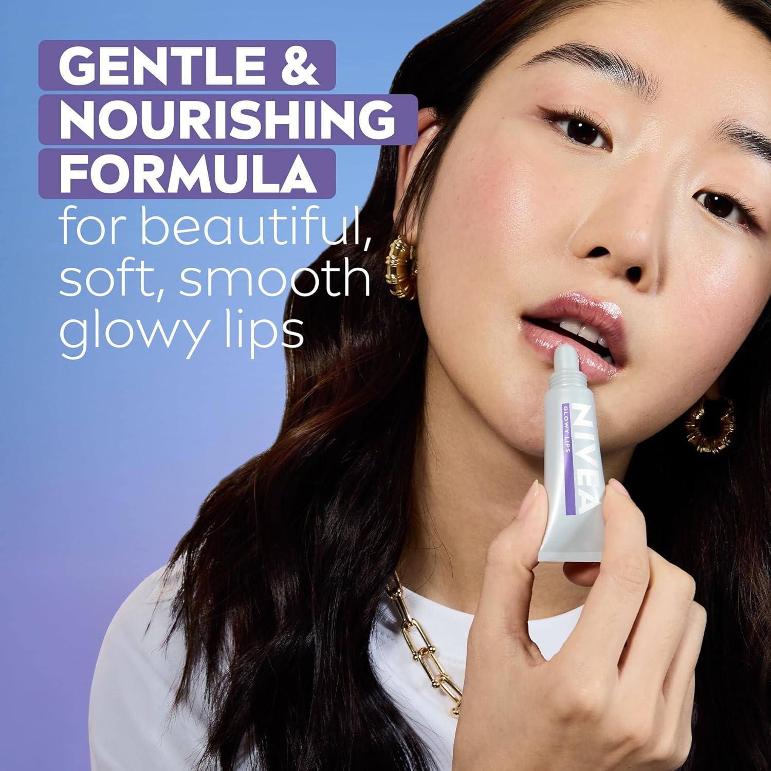 imageNIVEA Glowy Lips Vegan Lip Balm with Hyaluronic Acid Vitamin E and Magnolia Extract Moisturizing Lip Balm Instantly Boosts Natural Lip Glow 035 Fl Oz Tube035 Fl Oz Pack of 2
