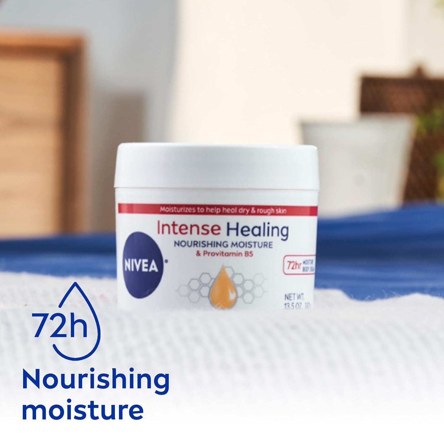 imageNIVEA Intense Healing Body Cream for Dry Skin with Glycerin Provitamin B5 and Niacinamide 72Hour Moisture NonGreasy Body Moisturizer Immediately Soothes Dry Itchy Skin Feeling 135 Oz Jar135 Ounce Pack of 2