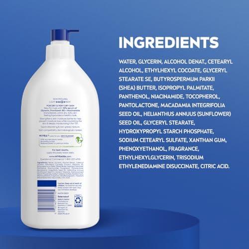 imageNIVEA Intense Healing Body Lotion for Very Dry Itchy Skin with Glycerin Provitamin B5 and Niacinamide 72Hour Body Moisturizer 169 Fl Oz Pump Bottle338 Fl Oz Pack of 1
