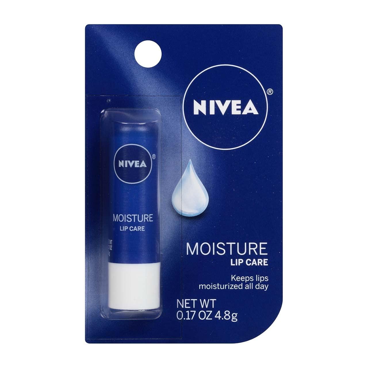 imageNIVEA Moisture Lip Care Hydrating Lip Balm with Shea Butter Mothers Day Gifts 017 Oz Stick Pack of 4Unflavored