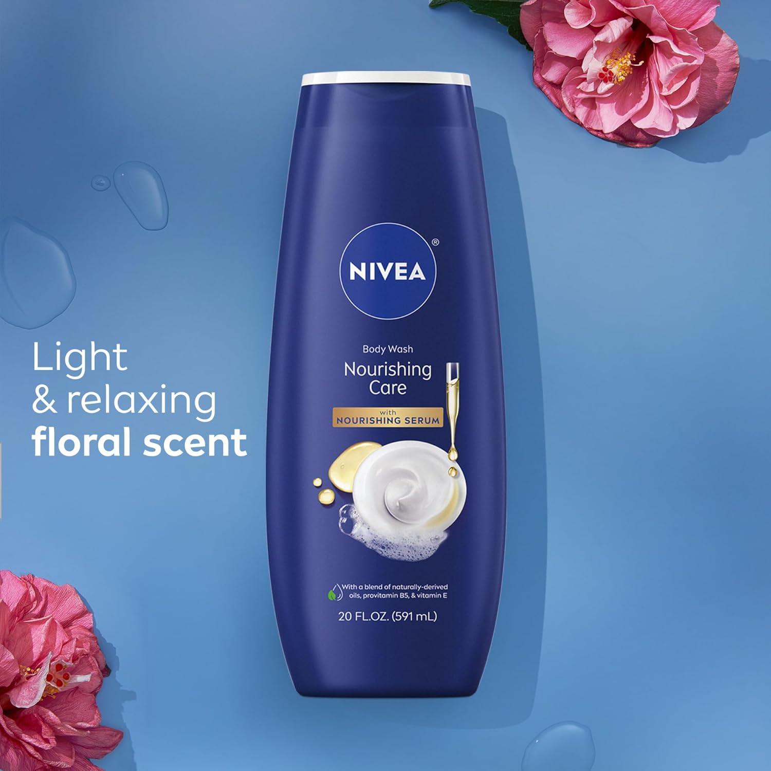 imageNIVEA Nourishing Botanical Blossom Body Wash with Nourishing Serum Moisturizing Body Wash for Women Enriched with Provitamin B5 and Vitamin E 20 Fl Oz BottleBotanical Blossom