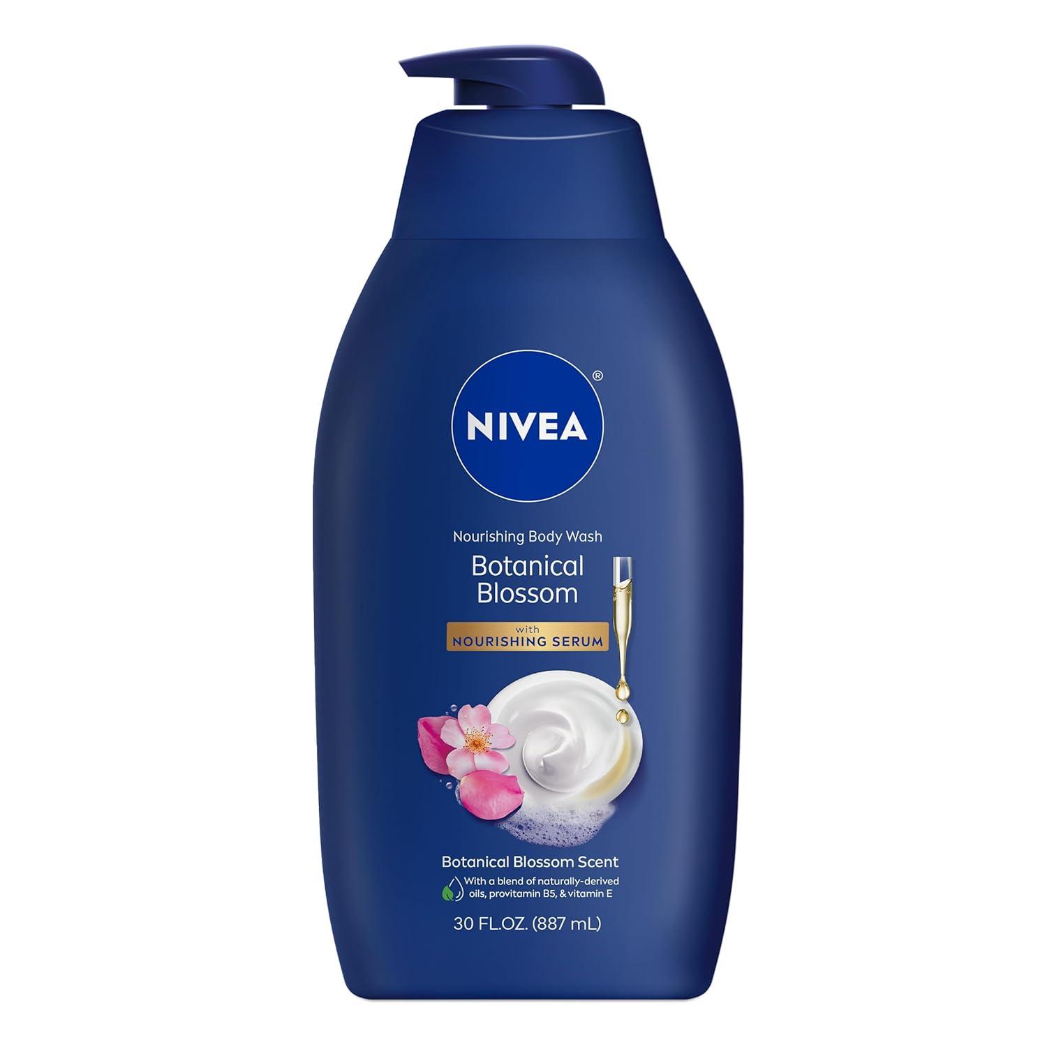 imageNIVEA Nourishing Botanical Blossom Body Wash with Nourishing Serum Moisturizing Body Wash for Women Enriched with Provitamin B5 and Vitamin E 20 Fl Oz BottleBotanical Blossom