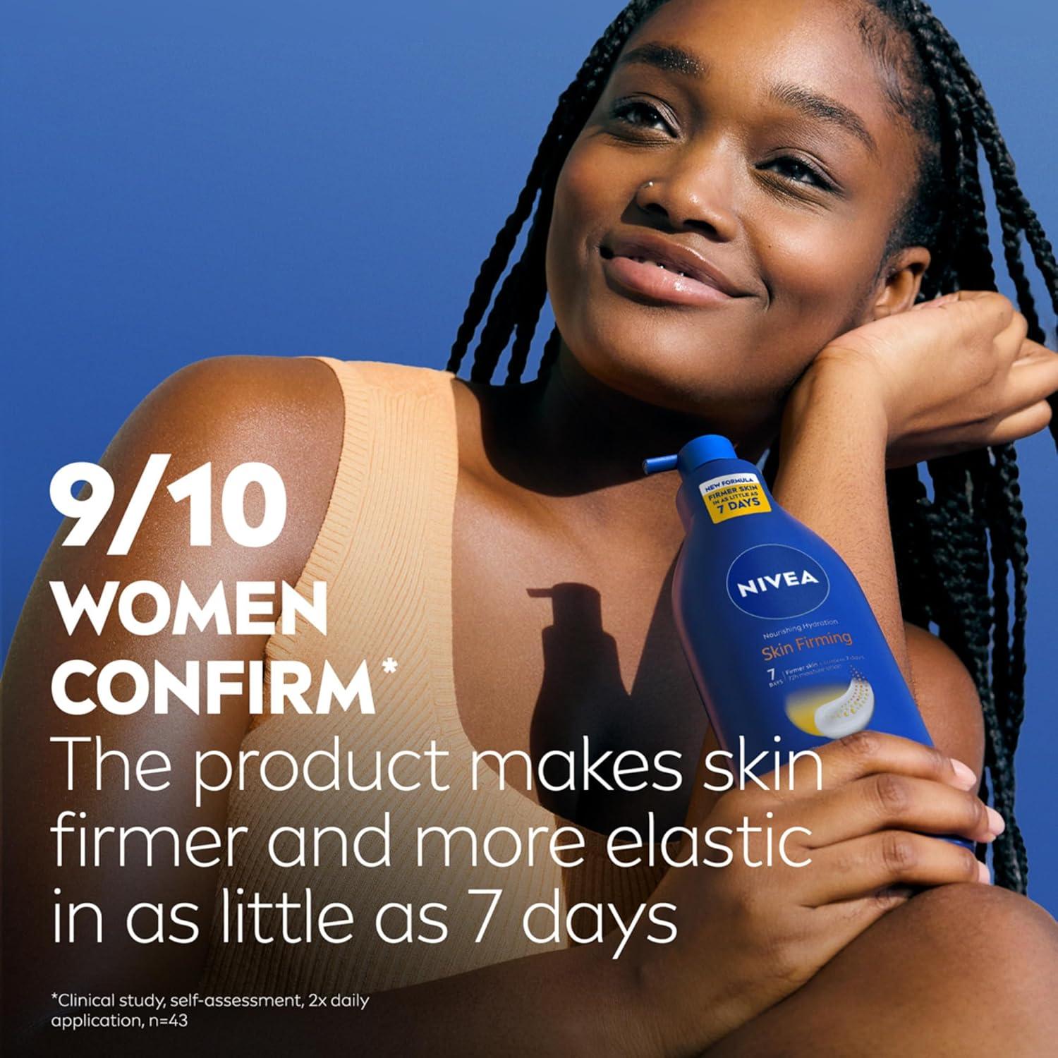 imageNIVEA Nourishing Hydration Skin Firming Body Lotion with Q10 and Vitamin C 72Hour Body Moisturizer for Dry to Very Dry Skin 169 Fl Oz Pump Bottle