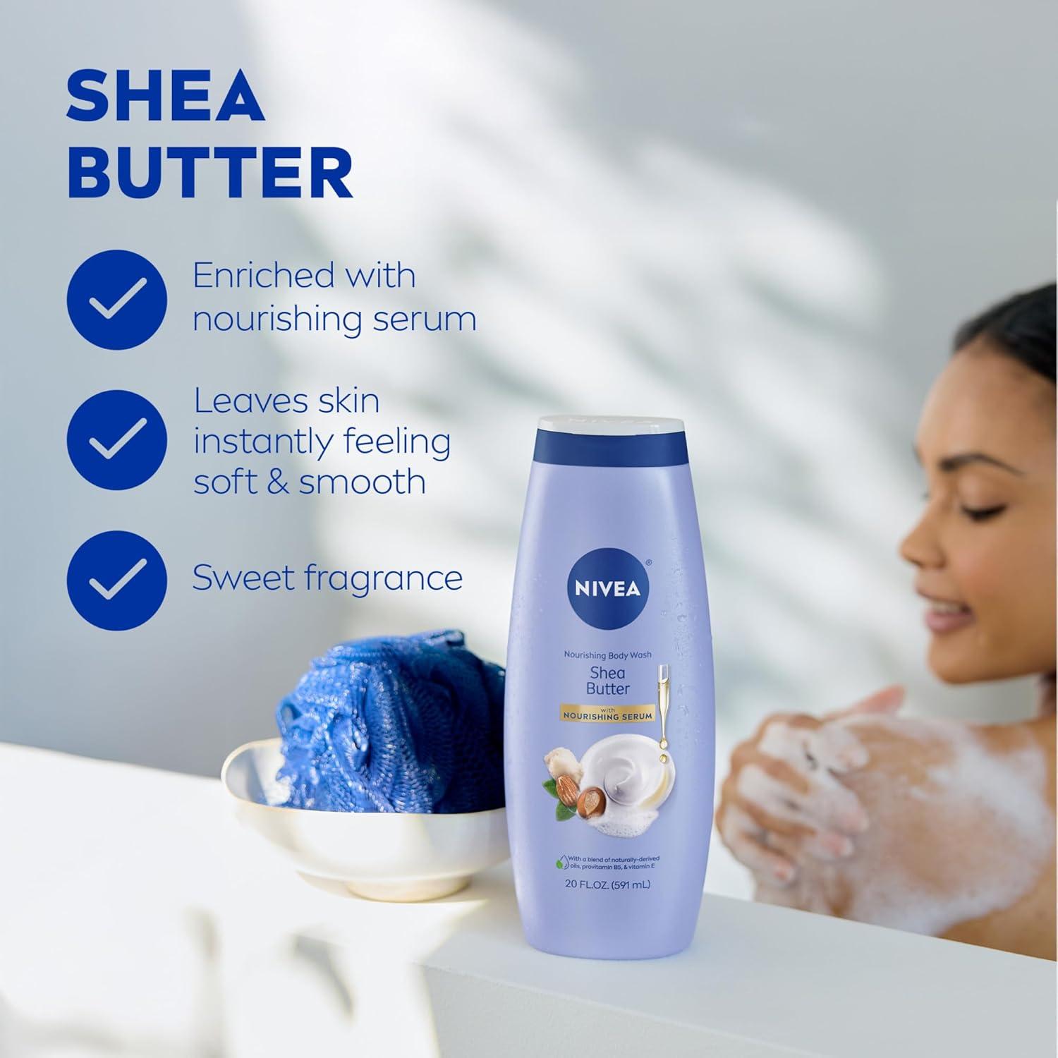 imageNIVEA Nourishing Shea Butter Body Wash with Nourishing Serum Moisturizing Body Wash for Women Mothers Day Gifts 20 Fl Oz Bottle20 Fl Oz Pack of 1