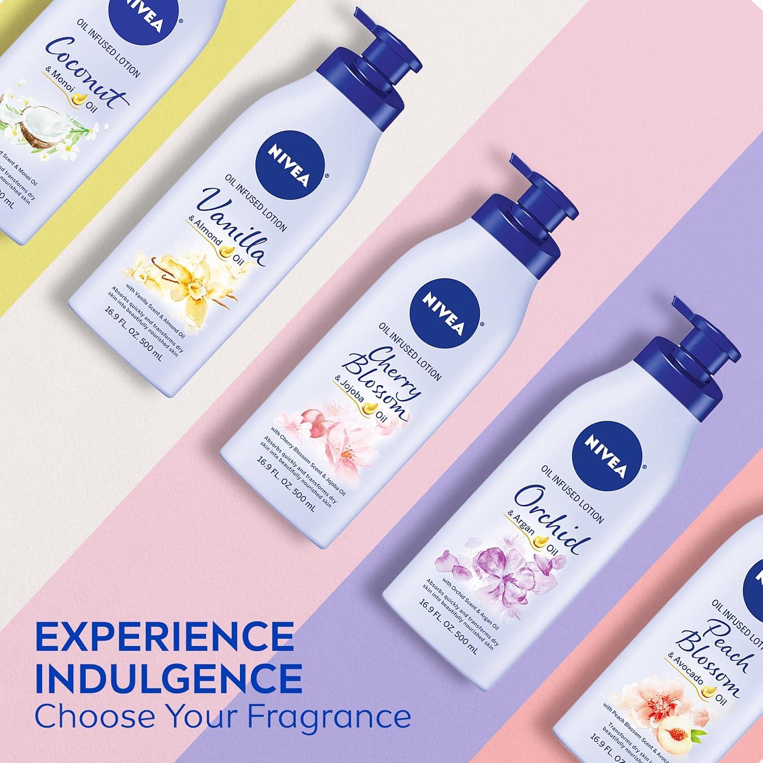 imageNIVEA Oil Infused Cherry Blossom and Jojoba Oil Body Lotion for Women Mothers Day Gifts 169 Fl Oz Pump Bottle169 Fl Oz Pack of 2