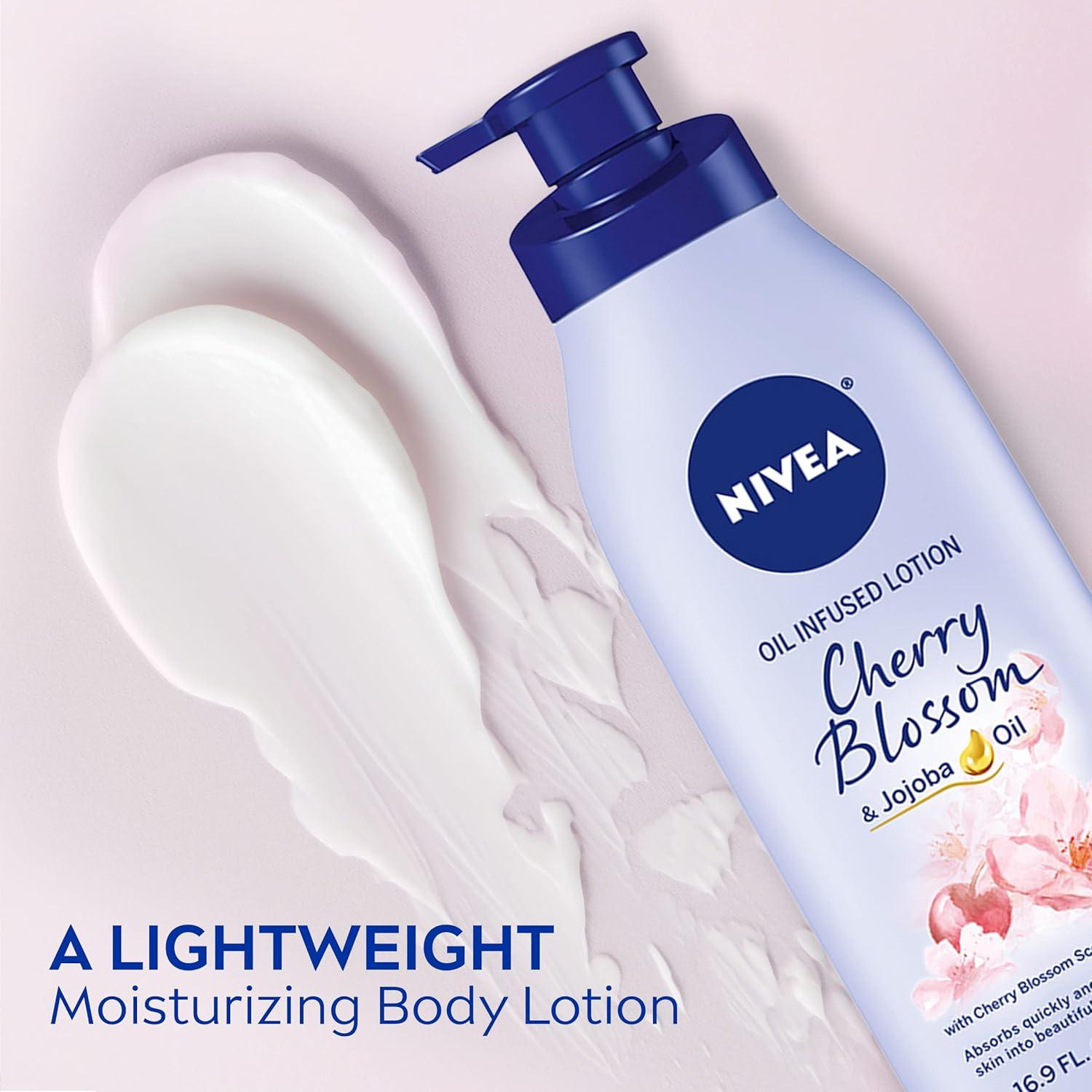 imageNIVEA Oil Infused Cherry Blossom and Jojoba Oil Body Lotion for Women Mothers Day Gifts 169 Fl Oz Pump Bottle169 Fl Oz Pack of 2