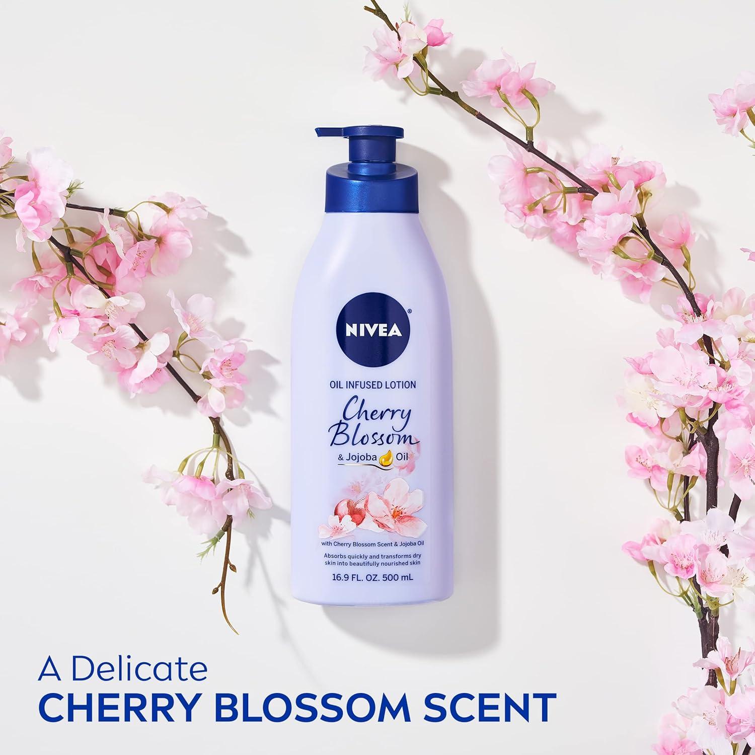 imageNIVEA Oil Infused Cherry Blossom and Jojoba Oil Body Lotion for Women Mothers Day Gifts 169 Fl Oz Pump Bottle169 Fl Oz Pack of 2