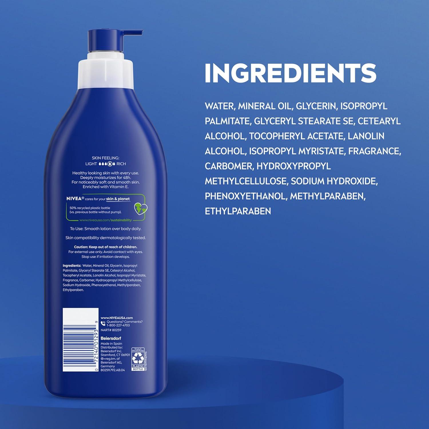 imageNIVEA Original Moisture Body Lotion with Vitamin E 48Hour Body Moisturizer for Normal to Dry Skin 169 Fl Oz Pump Bottle169 Fl Oz Pack of 1