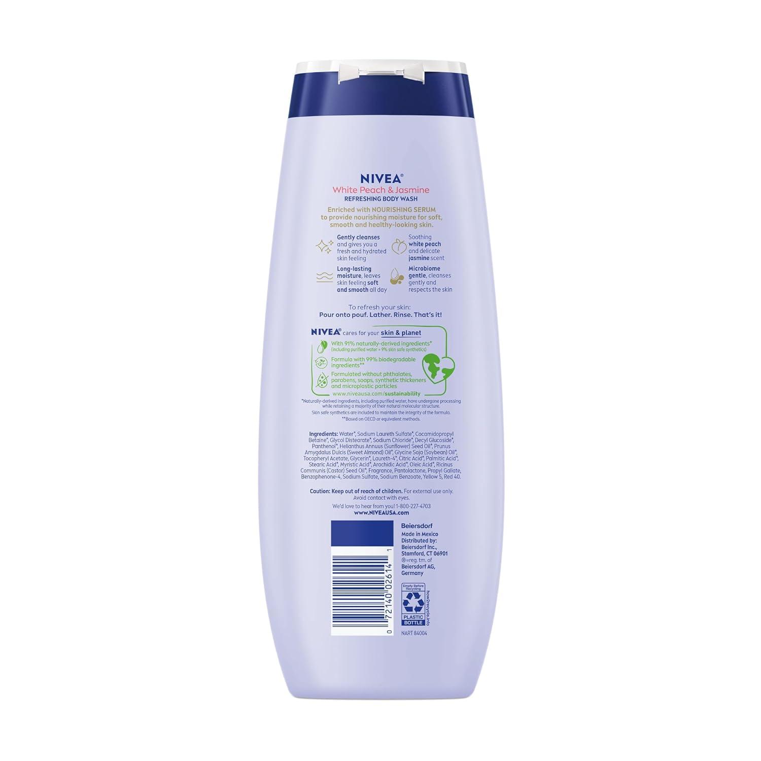 imageNIVEA Refreshing Basil and White Tea Body Wash with Nourishing Serum Scented Body Wash for Women Enriched with Provitamin B5 and Vitamin E 20 Fl Oz Bottle20 Fl Oz Pack of 2