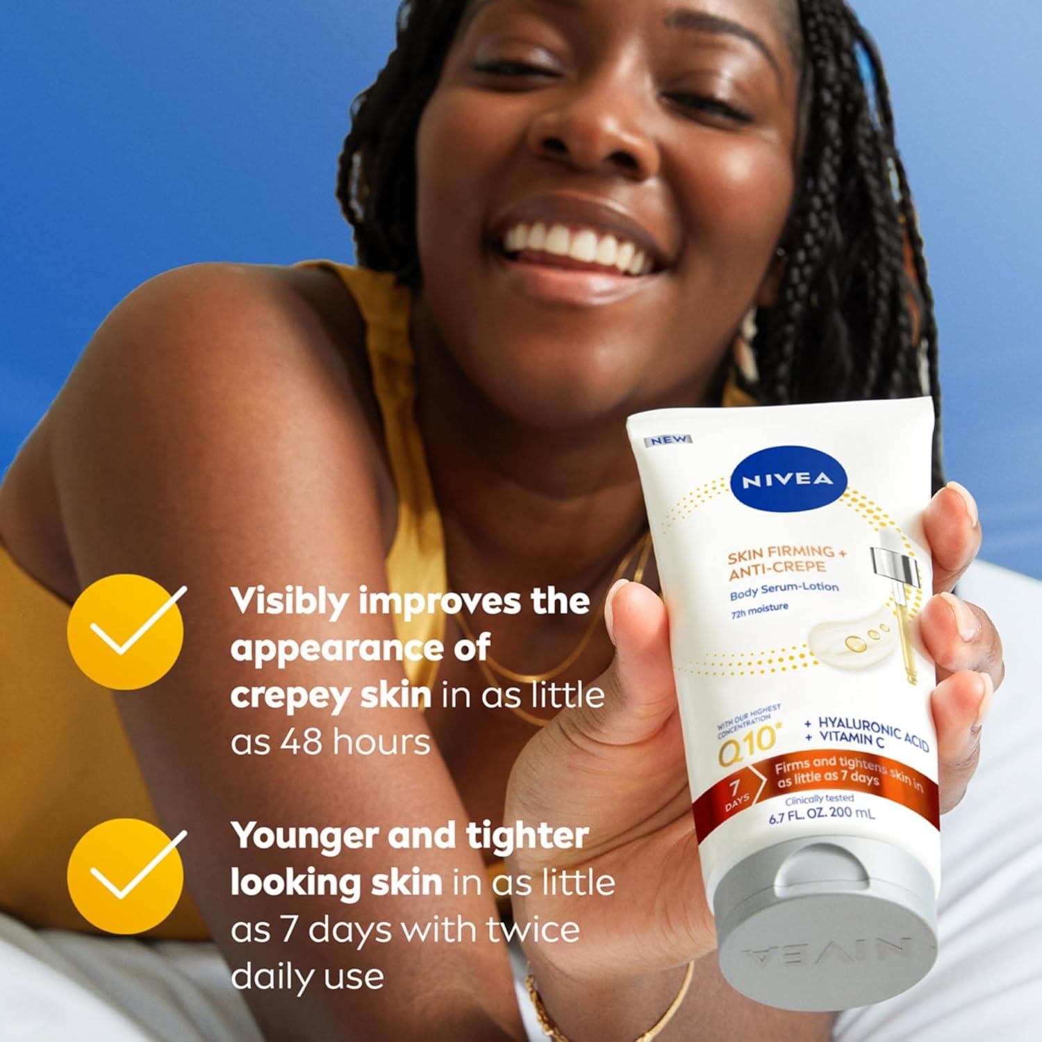 imageNIVEA Skin Firming amp Anti Crepe Body SerumLotion with Q10 Hyaluronic Acid and Vitamin C Mothers Day Gifts 67 Fl Oz Tube
