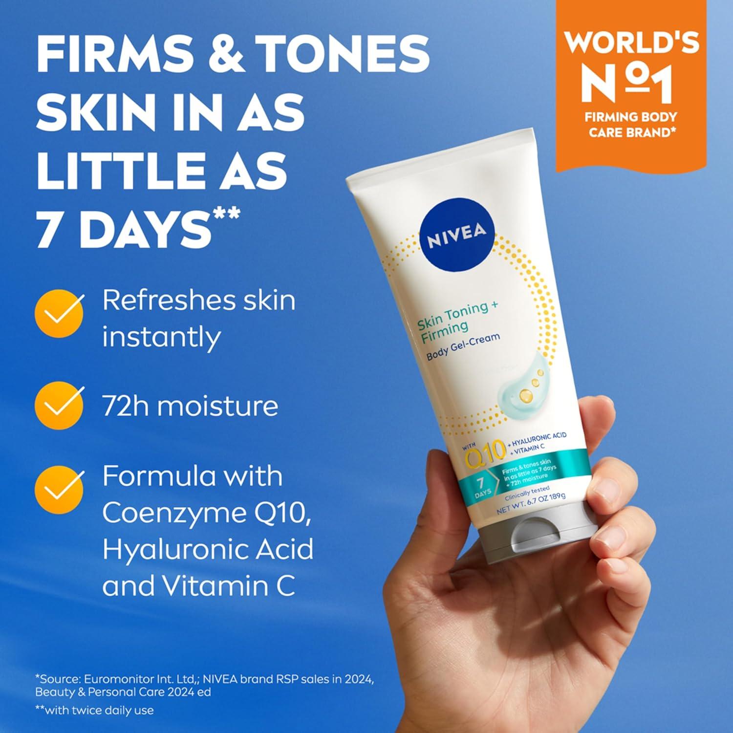imageNIVEA Skin Firming amp Toning Body Gel Cream with Q10 Hyaluronic Acid and Vitamin C Mothers Day Gifts 67 Oz TubeAlmond