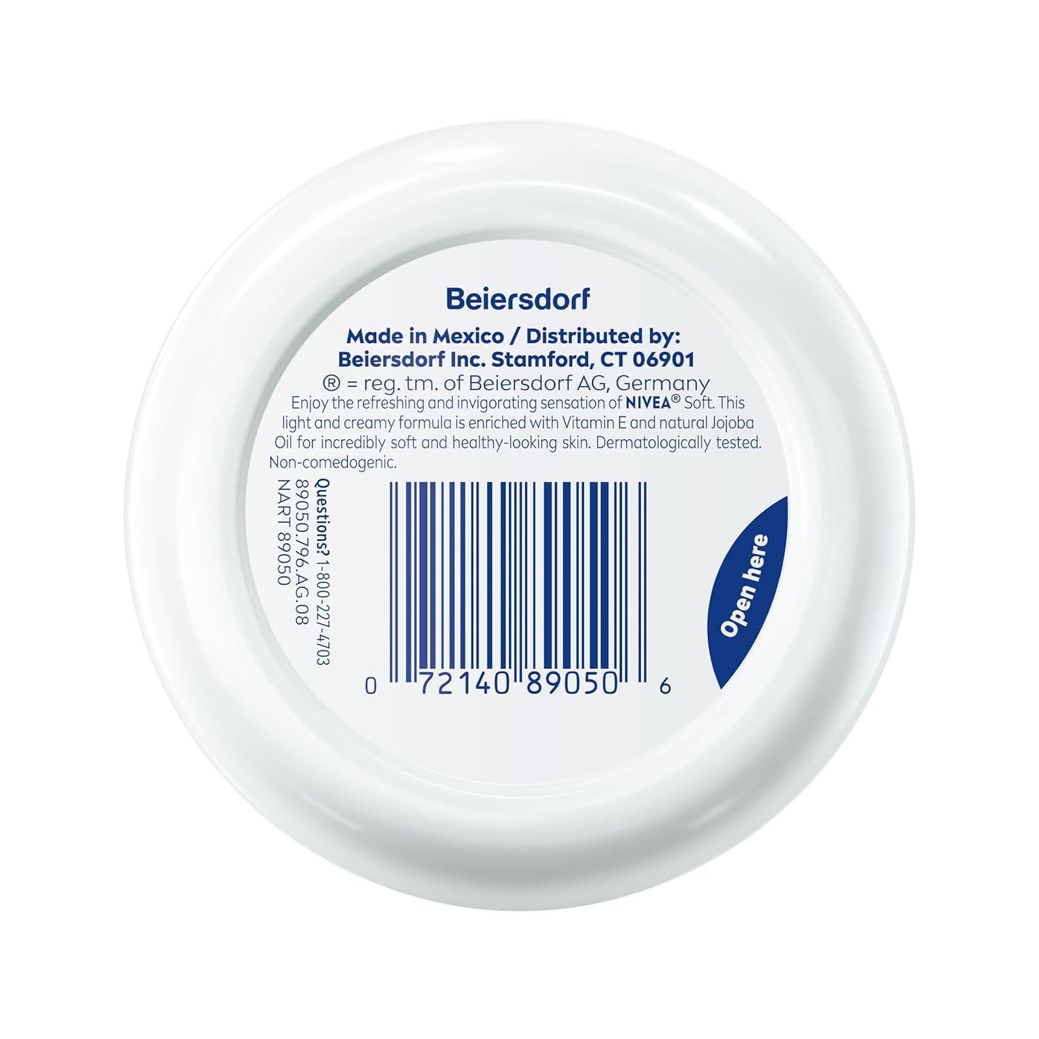 imageNIVEA Soft Refreshingly Soft Moisturizing Cream Lightweight Moisturizer for Face Body and Hands Body Cream Enriched with Jojoba Oil and Vitamin E 26 Oz Tube Pack of 368 Ounce Pack of 3