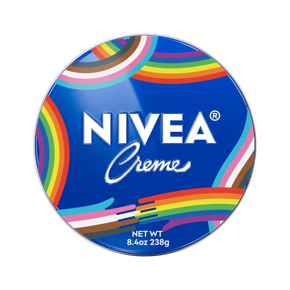 imageNIVEA Creme Face Hand and Body Moisturizer Cream LimitedEdition LGBTQ Pride Creme Tin Rich Body Cream for Dry Skin with Provitamin B5 FastAbsorbing and NonComedogenic 84 Oz TinRainbow Packaging