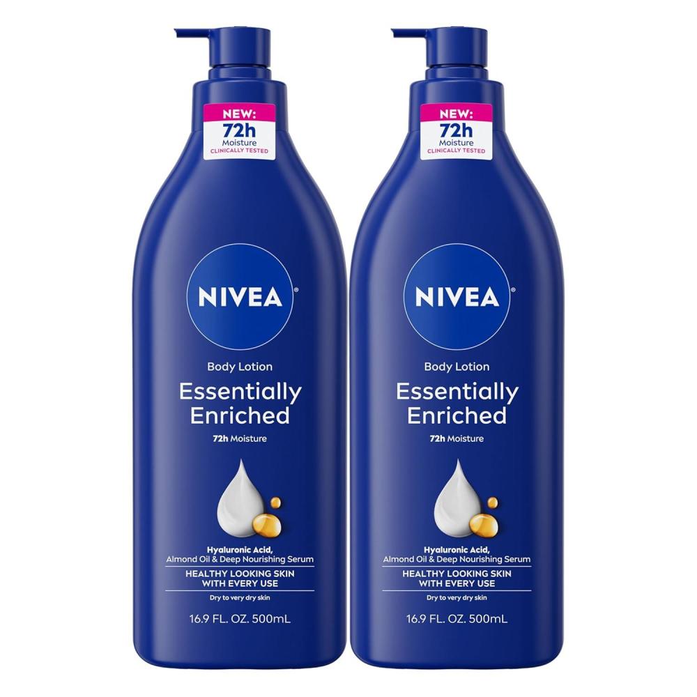 imageNIVEA Essentially Enriched Body Lotion for Very Dry Skin with Hyaluronic Acid Mothers Day Gifts 169 Fl Oz Pump Bottle Pack of 2169 Fl Oz Pack of 2