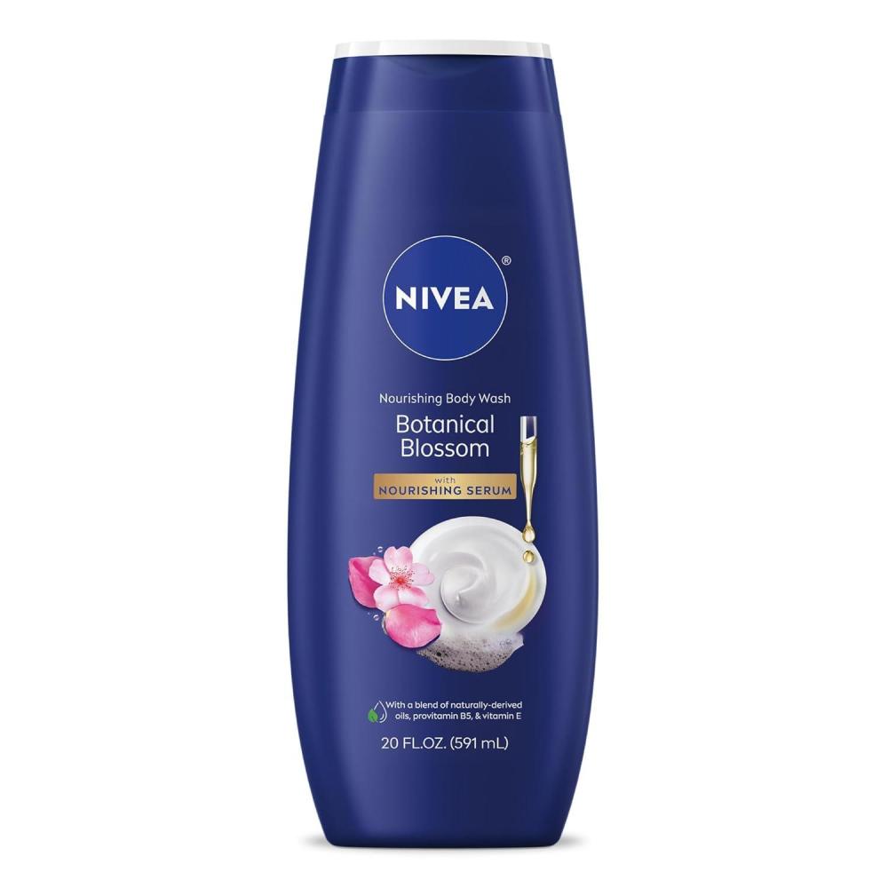 imageNIVEA Nourishing Botanical Blossom Body Wash with Nourishing Serum Moisturizing Body Wash for Women Enriched with Provitamin B5 and Vitamin E 20 Fl Oz BottleBotanical Blossom