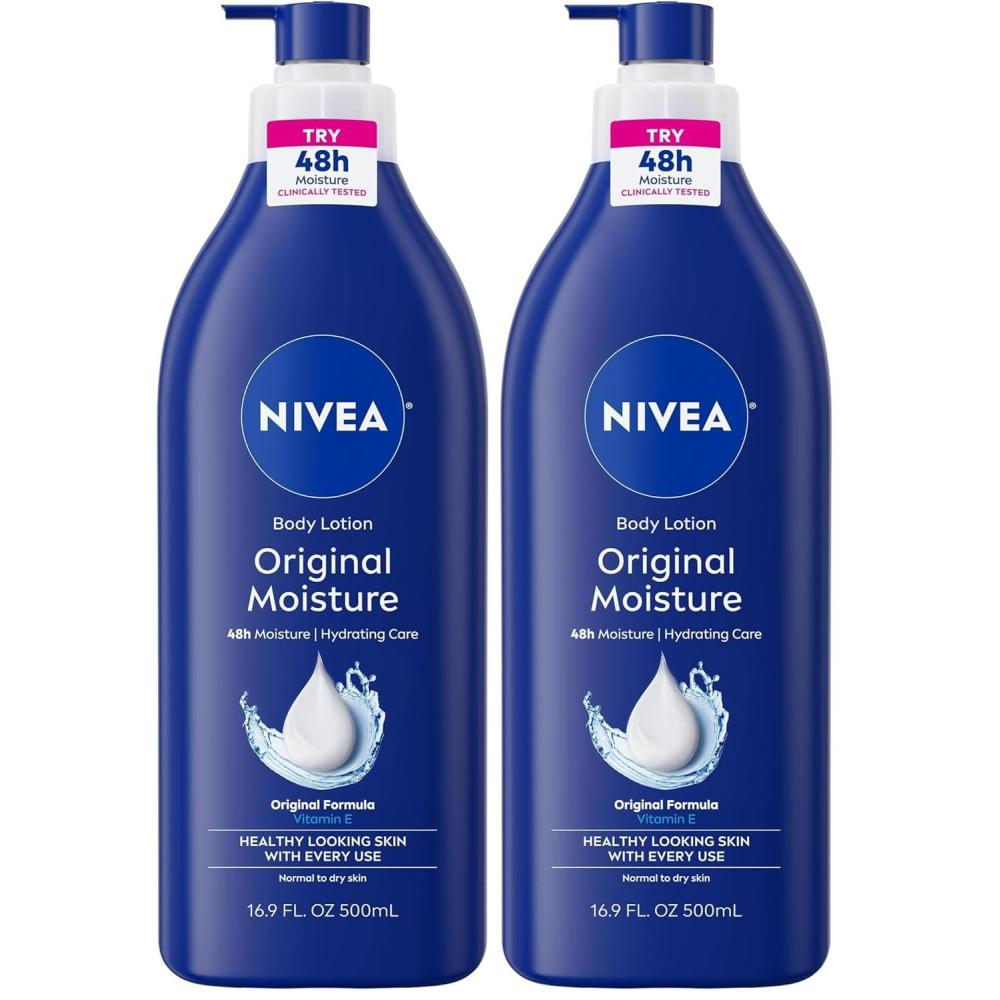 imageNIVEA Original Moisture Body Lotion with Vitamin E 48Hour Body Moisturizer for Normal to Dry Skin 169 Fl Oz Pump Bottle169 Fl Oz Pack of 2