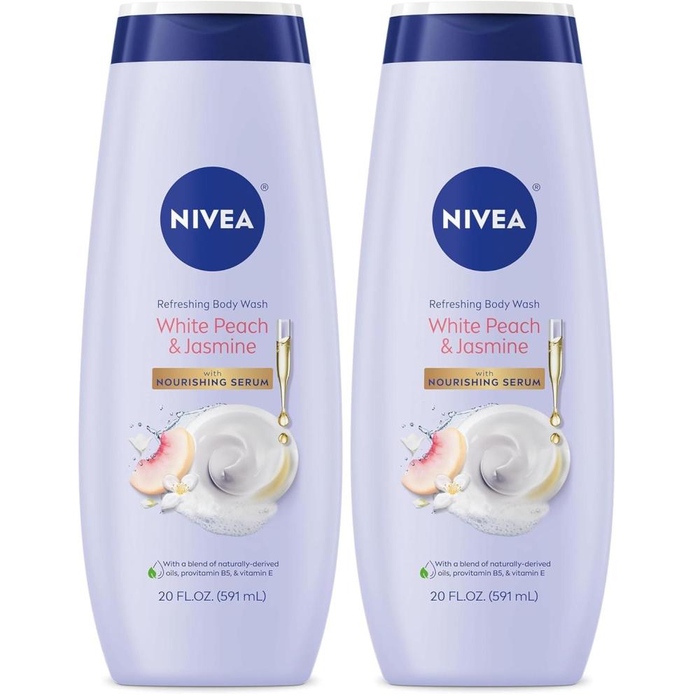 imageNIVEA Refreshing Basil and White Tea Body Wash with Nourishing Serum Scented Body Wash for Women Enriched with Provitamin B5 and Vitamin E 20 Fl Oz Bottle20 Fl Oz Pack of 2