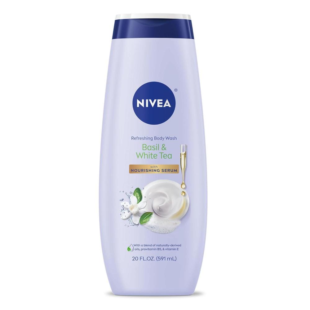 imageNIVEA Refreshing Basil and White Tea Body Wash with Nourishing Serum Scented Body Wash for Women Enriched with Provitamin B5 and Vitamin E 20 Fl Oz Bottle20 Fl Oz Pack of 1