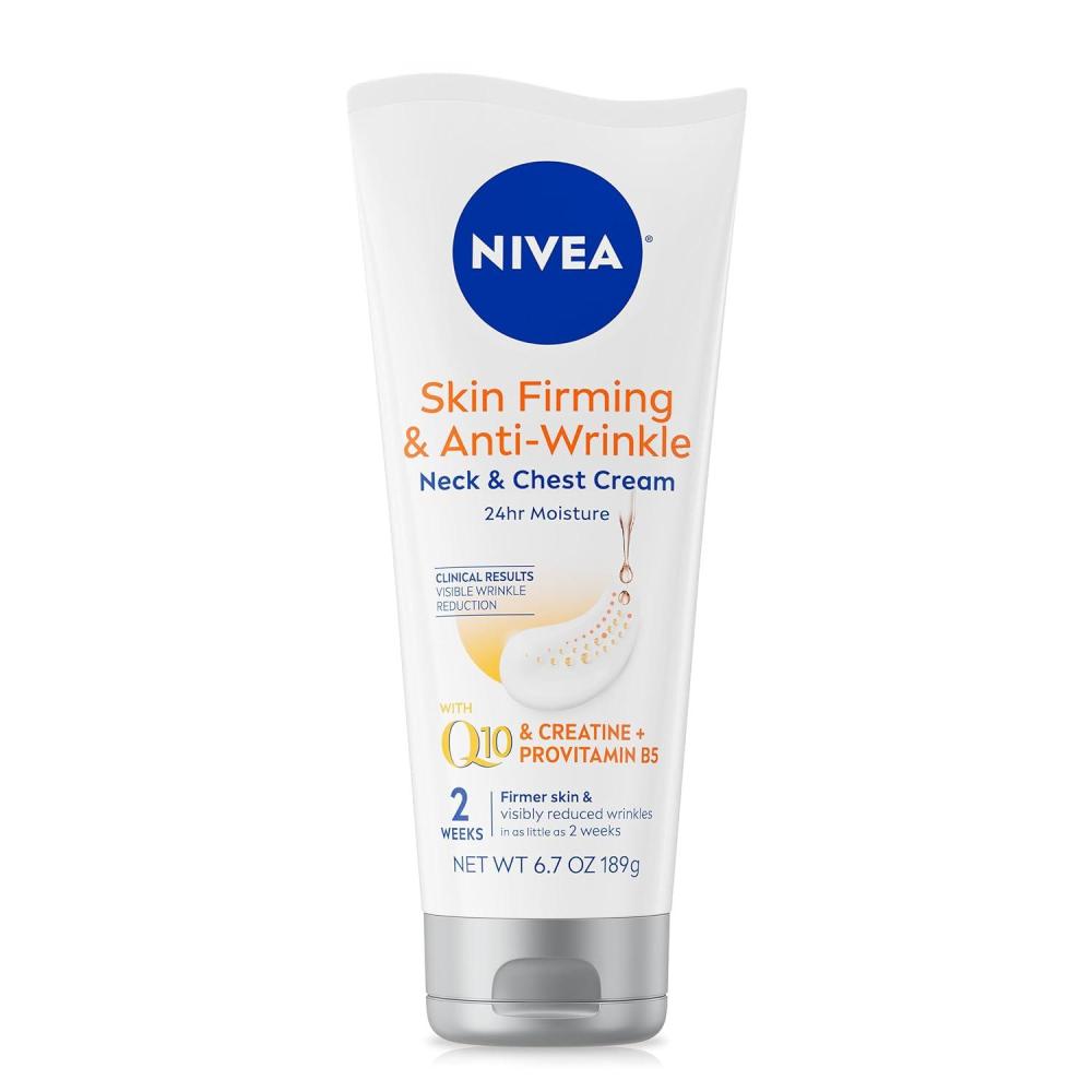 imageNIVEA Skin Firming amp Anti Wrinkle Neck amp Chest Cream with Coenzyme Q10 Creatine and Provitamin B5 Skin Firming Cream Reduces the Look of Fine Lines and Wrinkles 67 Oz Tube67 Fl Oz Pack of 1