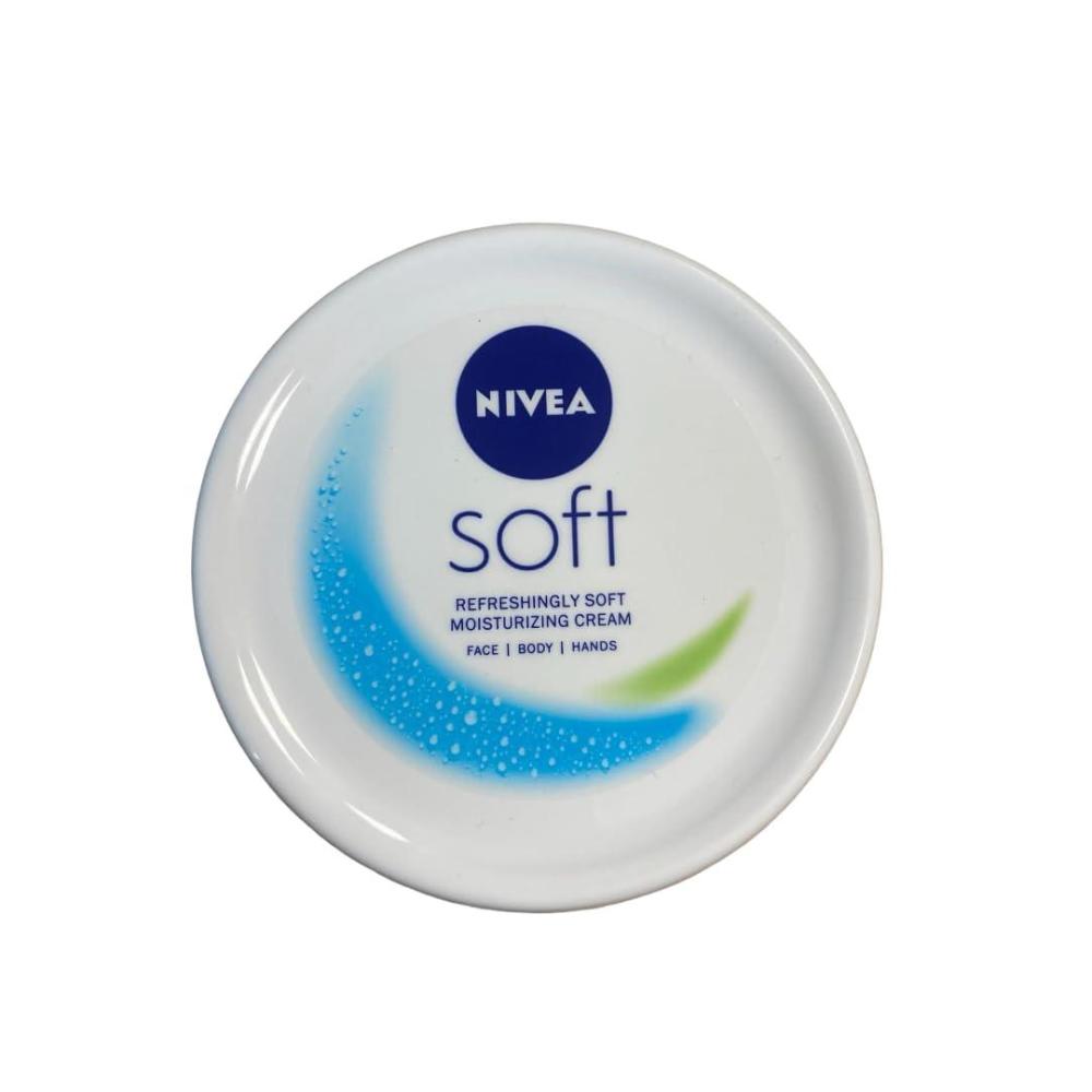 imageNIVEA Soft Refreshingly Soft Moisturizing Cream Lightweight Moisturizer for Face Body and Hands Body Cream Enriched with Jojoba Oil and Vitamin E 26 Oz Tube Pack of 31014 Fl Oz Pack of 1