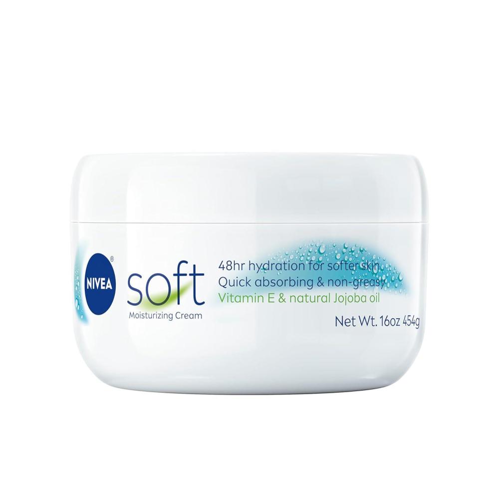 imageNIVEA Soft Refreshingly Soft Moisturizing Cream Lightweight Moisturizer for Face Body and Hands Body Cream Enriched with Jojoba Oil and Vitamin E 26 Oz Tube Pack of 316 Fl Oz Pack of 1