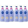 imageNIVEA Oil Infused Vanilla and Almond Oil Body Lotion for Women FastAbsorbing and NonGreasy Vanilla Scented Lotion Moisturizes for 48 Hours 169 Fl Oz Pump Bottle Pack of 3169 Fl Oz Pack of 6