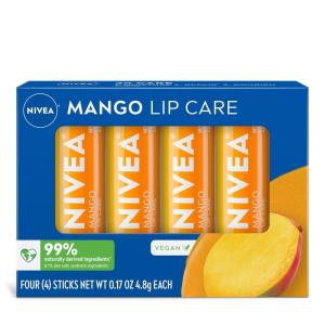 NIVEA Blackberry Pie Lip Balm, Nourishing Lip Care, Bridgerton Limited Edition Tinted Lip Balm with Blackberry Flavor and Shea Butter, 3-in-1 Moisture, Repair and Color, 0.17 Oz Stick(Mango)
