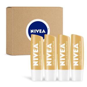 NIVEA Blackberry Pie Lip Balm, Nourishing Lip Care, Bridgerton Limited Edition Tinted Lip Balm with Blackberry Flavor and Shea Butter, 3-in-1 Moisture, Repair and Color, 0.17 Oz Stick(Vanilla Buttercream)