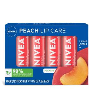 NIVEA Blackberry Pie Lip Balm, Nourishing Lip Care, Bridgerton Limited Edition Tinted Lip Balm with Blackberry Flavor and Shea Butter, 3-in-1 Moisture, Repair and Color, 0.17 Oz Stick(Peach)