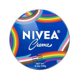 NIVEA Creme Face, Hand and Body Moisturizer Cream, Limited-Edition LGBTQ+ Pride Creme Tin, Rich Body Cream for Dry Skin with Provitamin B5, Fast-Absorbing and Non-Comedogenic, 8.4 Oz Tin(Rainbow Packaging)