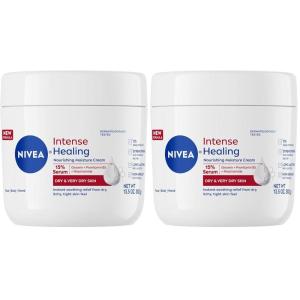 NIVEA Intense Healing Body Cream for Dry Skin with Glycerin, Provitamin B5 and Niacinamide, 72-Hour Moisture, Non-Greasy Body Moisturizer Immediately Soothes Dry, Itchy Skin Feeling, 13.5 Oz Jar(13.5 Ounce (Pack of 2))