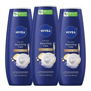 NIVEA Nourishing Shea Butter Body Wash with Nourishing Serum, Moisturizing Body Wash for Women, Mothers Day Gifts, 20 Fl Oz Bottle(20 Fl Oz (Pack of 3))