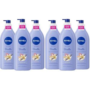NIVEA Oil Infused Vanilla and Almond Oil Body Lotion for Women, Fast-Absorbing and Non-Greasy Vanilla Scented Lotion Moisturizes for 48 Hours, 16.9 Fl Oz Pump Bottle, Pack of 3(16.9 Fl Oz (Pack of 6))