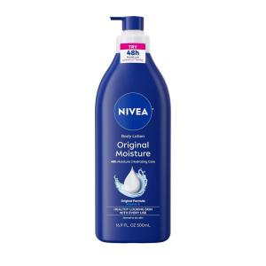 NIVEA Original Moisture Body Lotion with Vitamin E, 48-Hour Body Moisturizer for Normal to Dry Skin, 16.9 Fl Oz Pump Bottle(16.9 Fl Oz (Pack of 1))