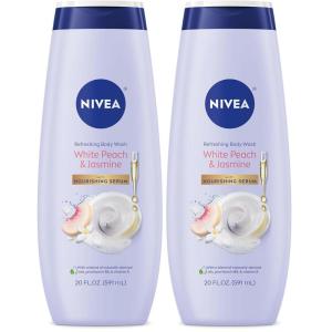 NIVEA Refreshing Basil and White Tea Body Wash with Nourishing Serum, Scented Body Wash for Women, Enriched with Provitamin B5 and Vitamin E, 20 Fl Oz Bottle(20 Fl Oz (Pack of 2))