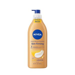 NIVEA Skin Firming Melanin Beauty & Hydration Body Lotion with Q10 and Argan Oil, Firmer Skin in as Little As Seven Days, 16.9 Fl Oz Pump Bottle(16.9 Fl Oz (Pack of 1))