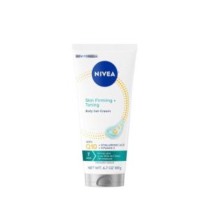 NIVEA Skin Firming & Toning Body Gel Cream with Q10, Hyaluronic Acid and Vitamin C, Mothers Day Gifts, 6.7 Oz Tube(Almond)